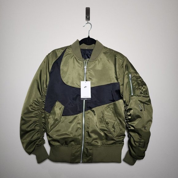 Nike Sportswear Big Swoosh Therma-Fit Revere Bomber Jacket Sz XS & M  DD6055-326 - Picture 2 of 13